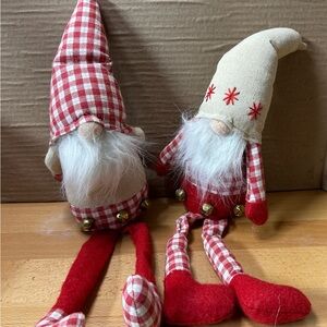 Festive Red and Cream Holiday Gnome Set